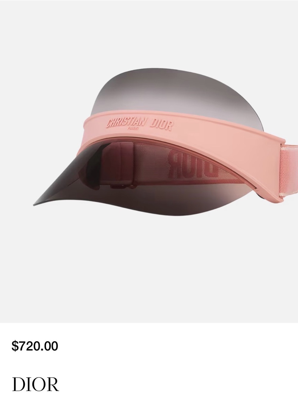 BNIB Dior Pink Tinted Shield Visor